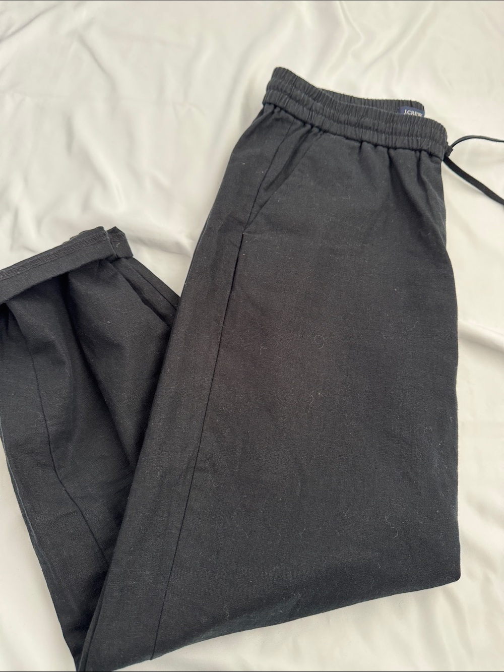 J. Crew Black Linen Pants Women 6 vguc
